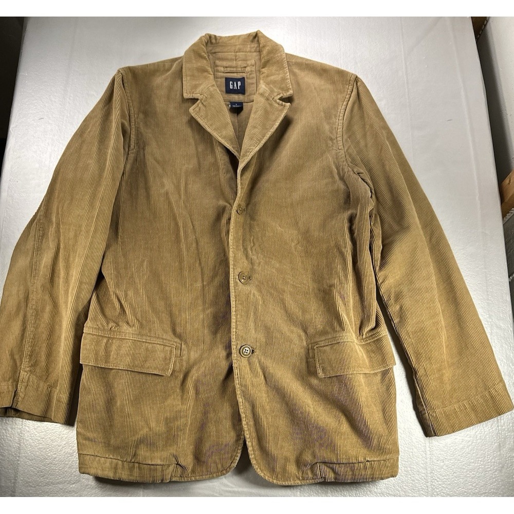 Vintage Gap Chore Coat Mens Large Tan Corduroy Button Up Barn‎ Jacket 1990s